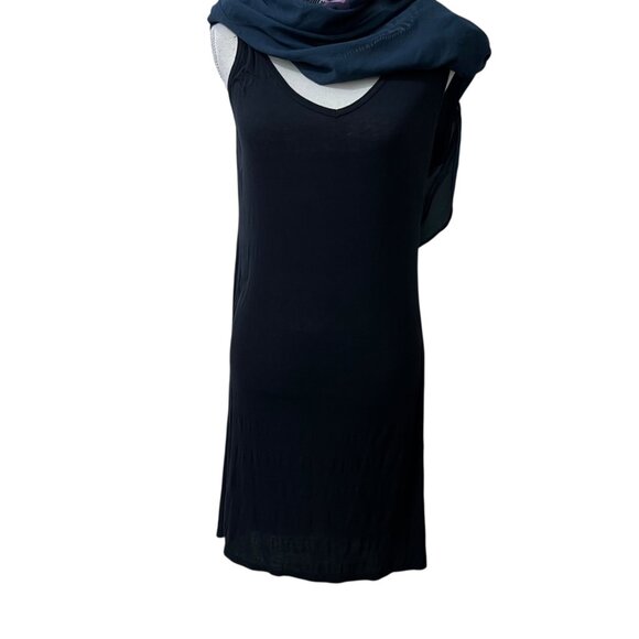 Soft Surroundings Floral Hibiscus Black Shift Dress & Slip‎ Size Medium - Picture 4 of 11